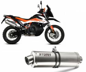 Exhaust Muffler Storm By Mivv Oval Stainless Steel Ktm 790 Adventure R 2019 > 2020