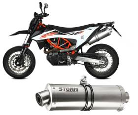 Exhaust Muffler Storm By Mivv Oval Stainless Steel Ktm 690 SMC R 2019 > 2024