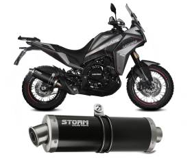 Pot D'echappement Oval Storm Acciaio Inox Black pour Moto Morini X-CAPE 650 2021 > 2024