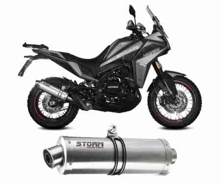 74.MM.001.LX1 Pot D'echappement Oval Storm Acciaio Inox pour Moto Morini X-CAPE 650 2021 > 2024