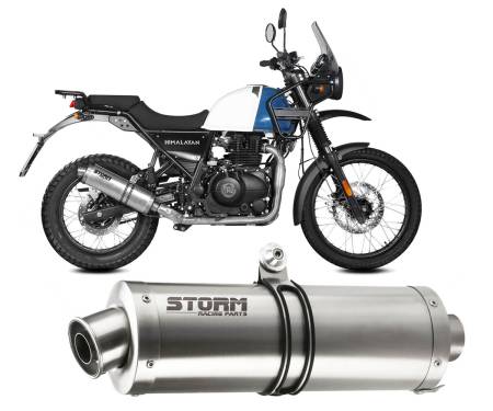 74.RE.001.LX1 Exhaust Muffler Oval Storm Stainless Steel for Royal Enfield HIMALAYAN 2021 > 2023