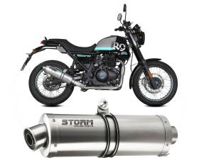 Exhaust Muffler Oval Storm Stainless Steel for Royal Enfield SCRAM 411 2022 > 2024