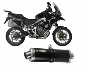 Exhaust terminal OVAL STORM Black Inox for TRIUMPH Tiger 1200 GT/RALLY 2021 > 2024