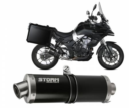 74.VO.001.LX1B Exhaust Storm by Mivv Muffler Oval Black Steel for Voge Valico 500 DS 2021 > 2023