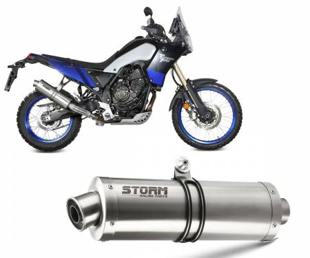 74.Y.064.LX1 Exhaust Storm by Mivv Muffler Oval Steel for Yamaha Tenere 700 2019 > 2024