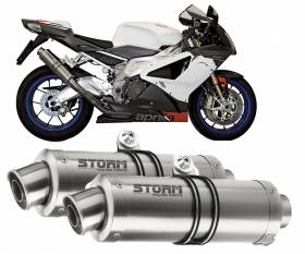 Exhaust Storm by Mivv Mufflers Gp Steel for Aprilia Rsv 1000 2004 > 2008