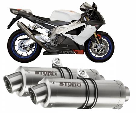 74.A.004.LXS Exhaust Storm by Mivv Mufflers Gp Steel Aprilia Tuono Fighter 1000 2006 > 2010