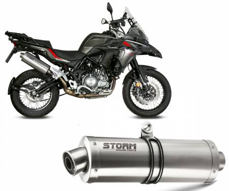74.E.004.LX2 Exhaust Storm by Mivv Oval Stainless Steel for Benelli TRK 502 X 2018 > 2024