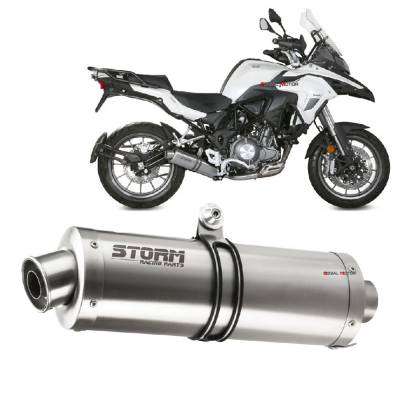74.E.003.LX1 Exhaust Storm by Mivv Muffler Oval Steel for Benelli Trk 502 2017 > 2024