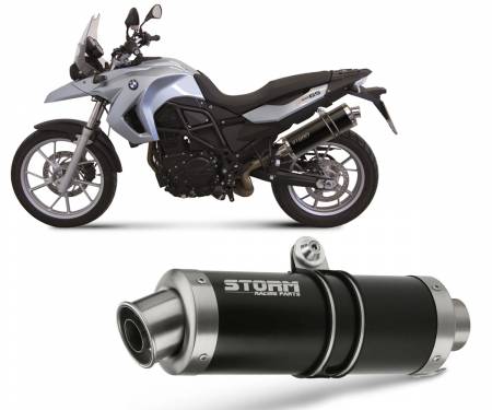 74.B.007.LX2B Exhaust Storm by Mivv Muffler Oval Nero Steel for Bmw F 650 Gs 2008 > 2012