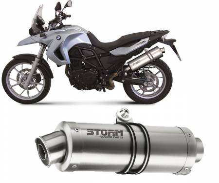 74.B.007.LX2 Exhaust Storm by Mivv Muffler Oval Steel for Bmw F 800 Gs 2008 > 2017