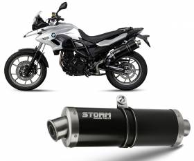 Exhaust Storm by Mivv Muffler Oval Nero Steel for Bmw F 700 Gs 2012 > 2017