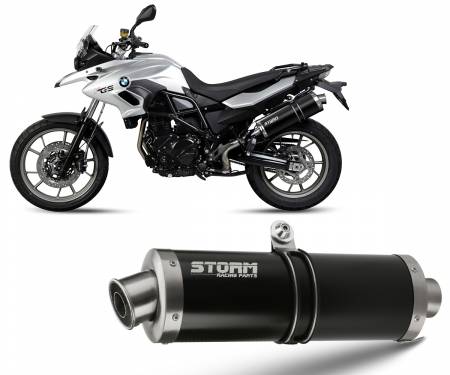74.B.014.LX2B Exhaust Storm by Mivv Muffler Oval Nero Steel for Bmw F 700 Gs 2012 > 2017