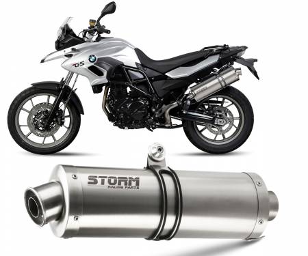 74.B.014.LX2 Exhaust Storm by Mivv Muffler Oval Steel for Bmw F 700 Gs 2012 > 2017