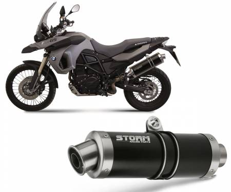 74.B.007.LX2B Exhaust Storm by Mivv Muffler Oval Nero Steel for Bmw F 800 Gs 2008 > 2017