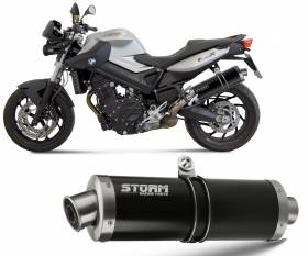 Exhaust Storm by Mivv Muffler Oval Nero Steel for Bmw F 800 R 2009 > 2016