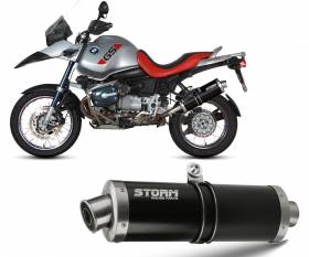 Exhaust Storm by Mivv Muffler Oval Nero Steel for Bmw R 1150 Gs 1999 > 2003