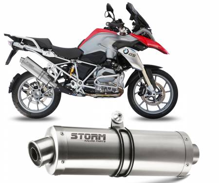 74.B.016.LX2 Exhaust Storm by Mivv Muffler Oval Steel for Bmw R 1200 Gs 2013 > 2016