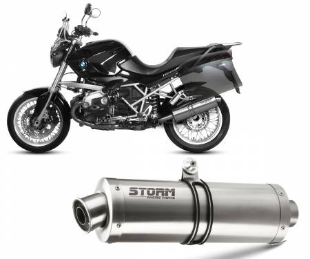 74.B.028.LX2 Exhaust Storm by Mivv Muffler Oval Steel for Bmw R 1200 R 2011 > 2014