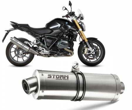 74.B.026.LX2 Exhaust Storm by Mivv Muffler Oval Steel for Bmw R 1200 R 2015 > 2018