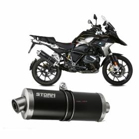 Exhaust Storm by Mivv black Muffler Oval Steel for Bmw R 1250 Gs 2018 > 2023