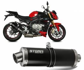 Exhaust Storm by Mivv Muffler Oval Nero Steel for Bmw S 1000 R 2017 > 2020