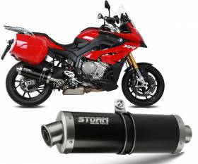 Exhaust Storm by Mivv Muffler Oval Nero LX2B for Bmw S 1000 Xr 2015 > 2019