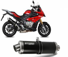 Exhaust Storm by Mivv Muffler Oval Nero Steel LX2B for Bmw S 1000 Xr 2015 > 2019