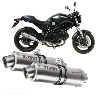 74.D.019.LXS Exhaust Storm by Mivv Mufflers Gp Steel for Ducati Monster 695 2006 > 2008