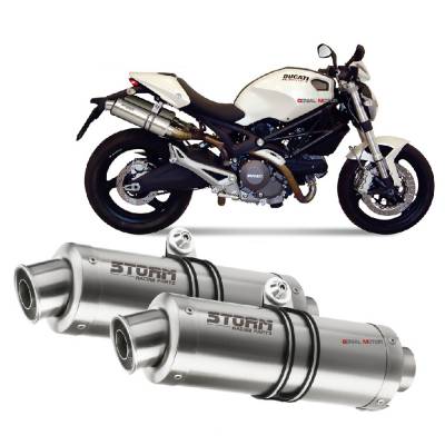 74.D.023.LXS Exhaust Storm by Mivv Mufflers Gp Steel for Ducati Monster 696 2008 > 2014