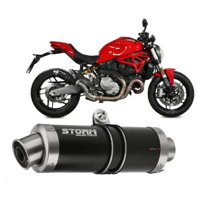 74.D.041.LXSB Auspuff Storm by Mivv schwarz Schalldampfer Gp Stahl fur Ducati Monster 821 2018 > 2020