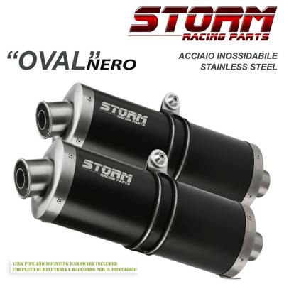 74.UD.010.LX2B Scarichi Storm by Mivv nero Oval acciaio inox per Ducati Multistrada 1100 2006 > 2009