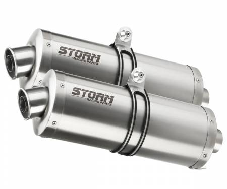 74.UD.010.LX2 Exhaust Storm by Mivv Mufflers Oval Steel for Ducati Multistrada 1100 2006 > 2009