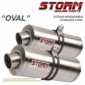 Exhaust Storm by Mivv Mufflers Oval Steel for Kawasaki Z 1000 2003 > 2006