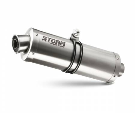 74.S.033.LX2 Exhaust Storm by Mivv Mufflers Oval Steel for Suzuki Dl V-strom 1000 2002 > 2013