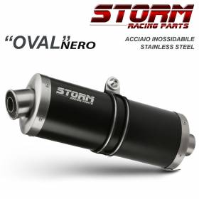 Scarico Storm by Mivv Oval Nero acciaio inox per Suzuki Gsx-r 750 2001 > 2003