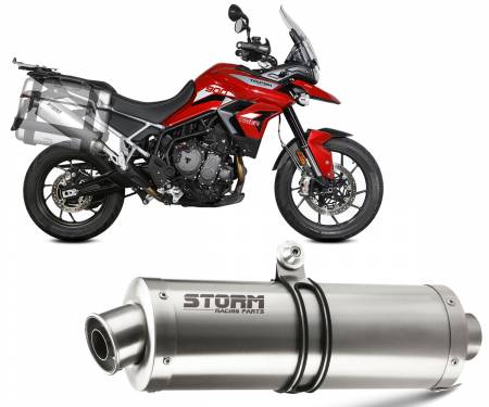 74.T.018.LX2 Exhaust Storm by Mivv Muffler OVAL Stainless Steel for Triumph Tiger 900 / GT / PRO / RALLY 2021 > 2024