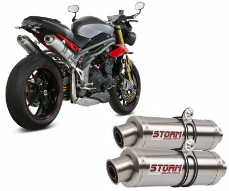 74.AT.016.LXS Exhaust Storm by Mivv Mufflers Gp Steel for Triumph Speed Triple 2016 > 2017