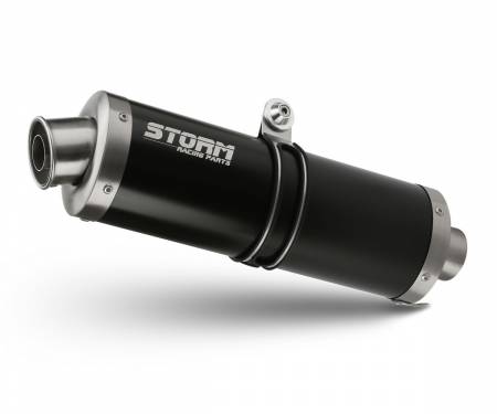 74.T.007.LX2B Exhaust Storm by Mivv Muffler Oval Nero Steel for Triumph Tiger 1050 2007 > 2013