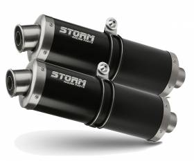 Exhaust Storm by Mivv Mufflers Oval Nero Steel for Yamaha Tdm 900 2002 > 2014