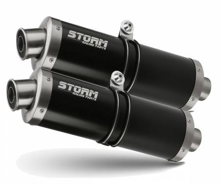 74.Y.014.LX1B Exhaust Storm by Mivv Mufflers Oval Nero Steel for Yamaha Tdm 900 2002 > 2014