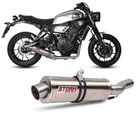 74.Y.053.LX1 Full System Storm by Mivv Muffler Oval Steel Complete Yamaha Xsr 700 2016 > 2018