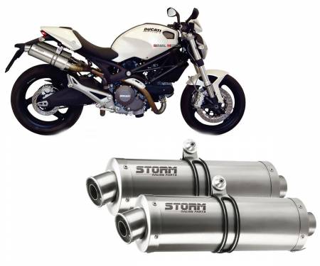 74.D.023.KXS Scarichi Catalizzati Storm by Mivv Gp acciaio inox per Ducati Monster 696 2008 > 2014