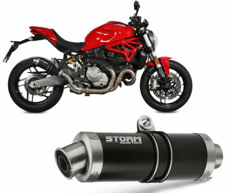 74.D.041.KXSB Scarico Catalizzato Storm by Mivv Gp nero inox per Ducati Monster 821 2018 > 2020
