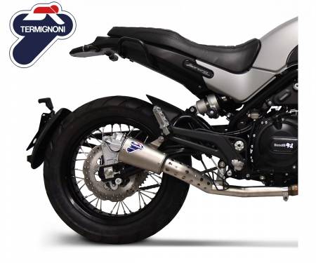 BE05094SO03 Stainless Steel Muffler Exhaust - Decat - Heat Shield Termignoni for Benelli Leoncino 500 / Trail 2018 > 2021