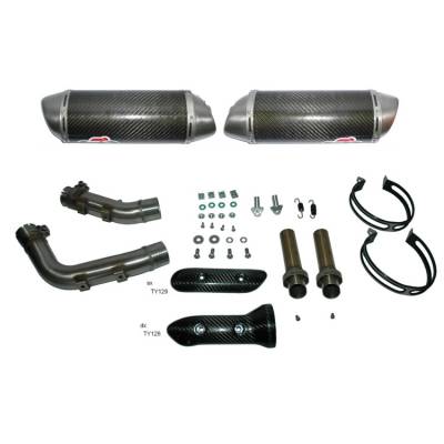 Y090080CO Yamaha R1 2009 > 2011 Exhausts Termignoni Mufflers Oval Carbon Stainless Steel 