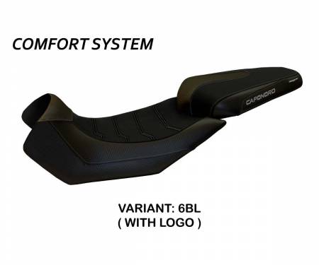 AC12N2C-6BL-1 Seat saddle cover Nuoro 2 Comfort System Black (BL) T.I. for APRILIA CAPONORD 1200 2013 > 2017
