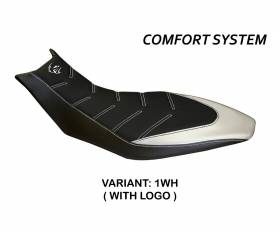 Seat saddle cover Trieste Comfort System White (WH) T.I. for APRILIA DORSODURO 750 2010 > 2020