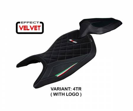 APRS66MV-4TR-1 Seat saddle cover Mamba Velvet Tricolor TR + logo T.I. for Aprilia RS 660 2021 > 2024