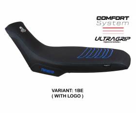 Seat saddle cover Boras comfort system Blue BE + logo T.I. for Aprilia Tuareg 660 2021 > 2024